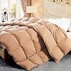 WhatsBedding Feather Down Fiber Comforter Full Size, 100% Cotton Duvet Insert for All Season, Hotel Collection, 8 Corner Loops, 82x86In, Gold Piping