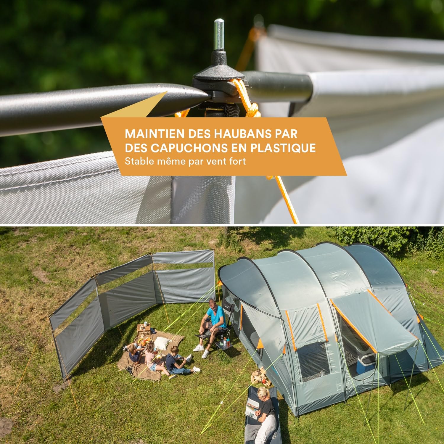 Skandika Bora Paravent de Camping 4,5 m / 6m |Brise-Vue avec mâts, Solide, sans Trou, Protection Solaire, clôture Mobile |Jardin, Plage, terrasse, Balcon