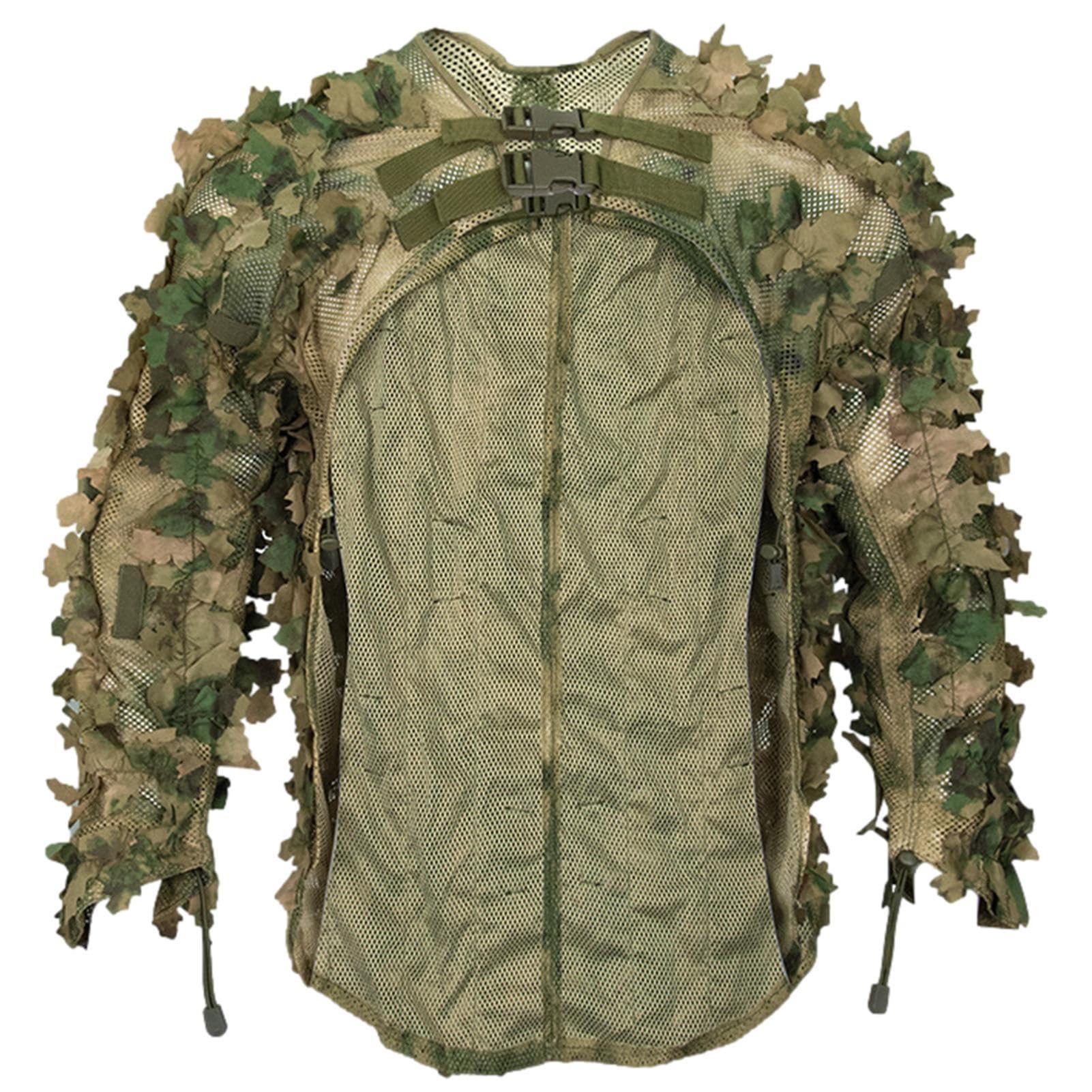 Leafy caamo Suit - Ghillie Suit For Hunting | caamo Hunting Clothes | Camouflage Costume For Turkey Hunting, Paintball Gear caamo Apparel | Leafy Jacket For Hunting Airsoft, Paintball, Birdwatching