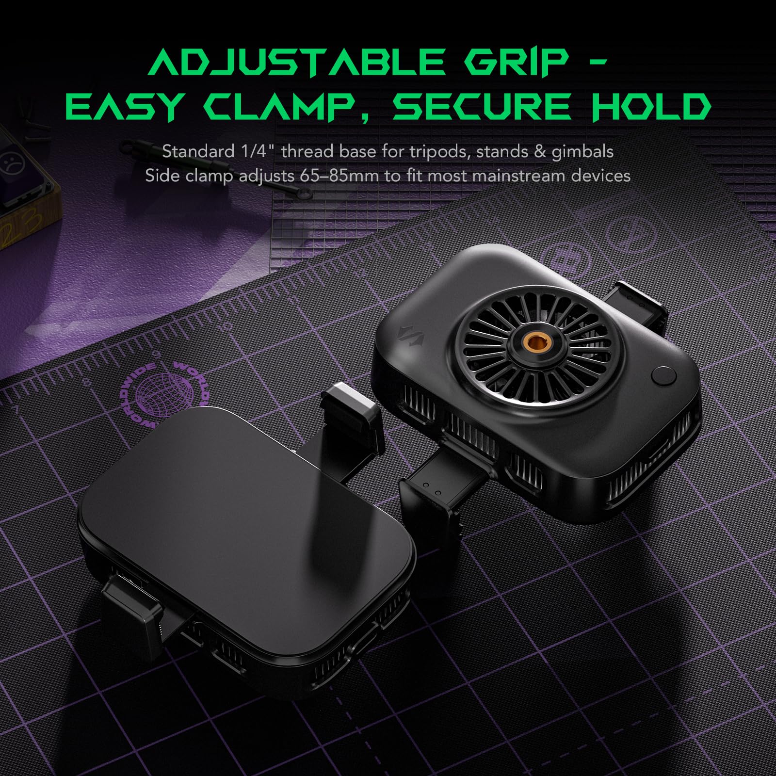 Black Shark Live Streaming Cooler - Dispositivo di raffreddamento portatile a clip per telefono con luci RGB per giochi, streaming, registrazione video e fotografia, design portatile a basso rumore