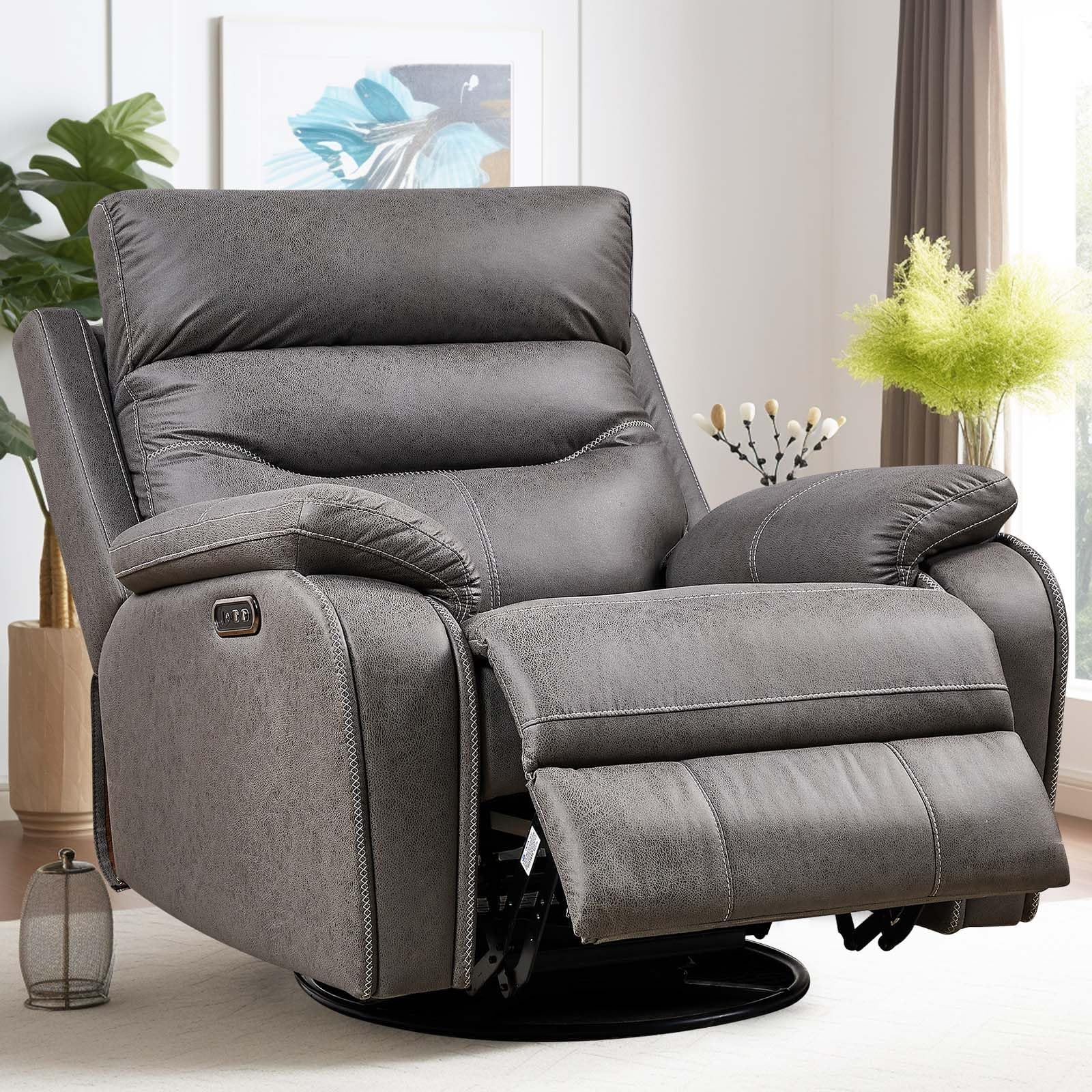 Amazon.com: Lyromix Power Swivel Nursery Glider Recliner Chair ...