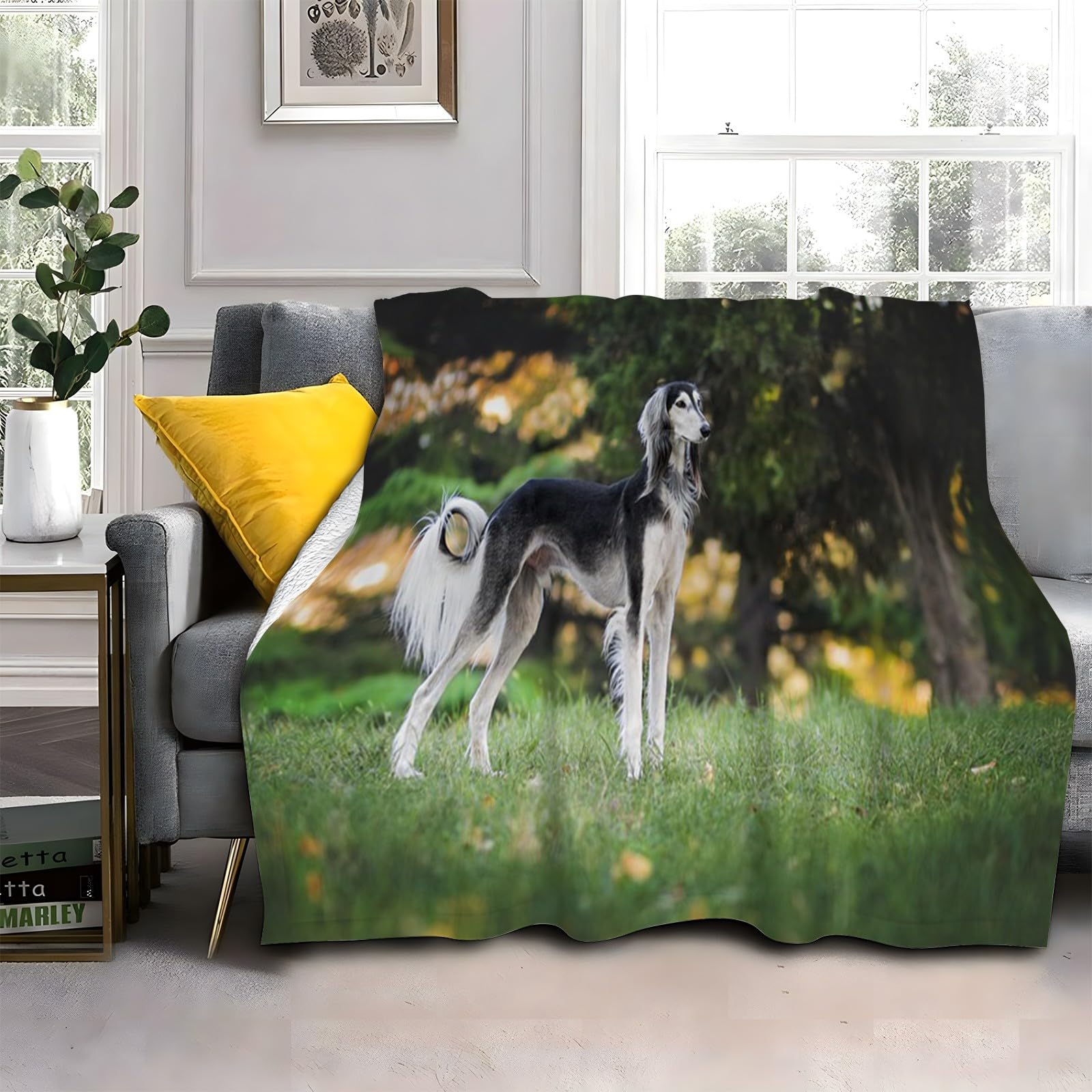 LLSZAHD Black Dog Blanket Baby Size Animals Ultra-soft Warm Puffy Flannel Throws Blankets, Versatile Throw Blanket 30"x40" for Bedroom Couch Bed Sofa Bedding (76x101cm)
