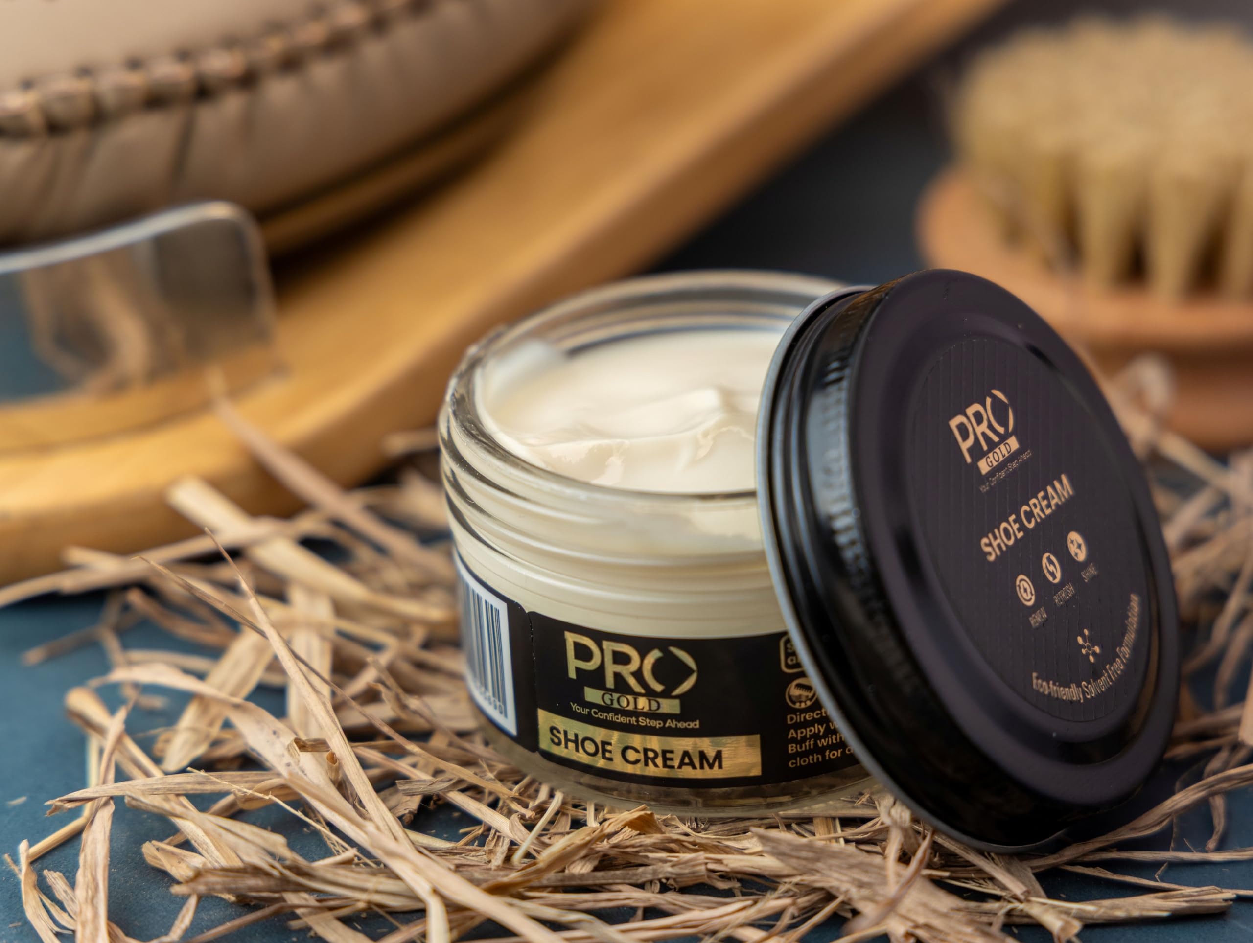 PRO Shoe Cream Polish (Neutral) | Natural Waxes Formula for Leather Shoes | Enriched with Carnauba & Bees Wax | Long-Lasting Shine | Leather Shoe Cream Polish | (45ML)