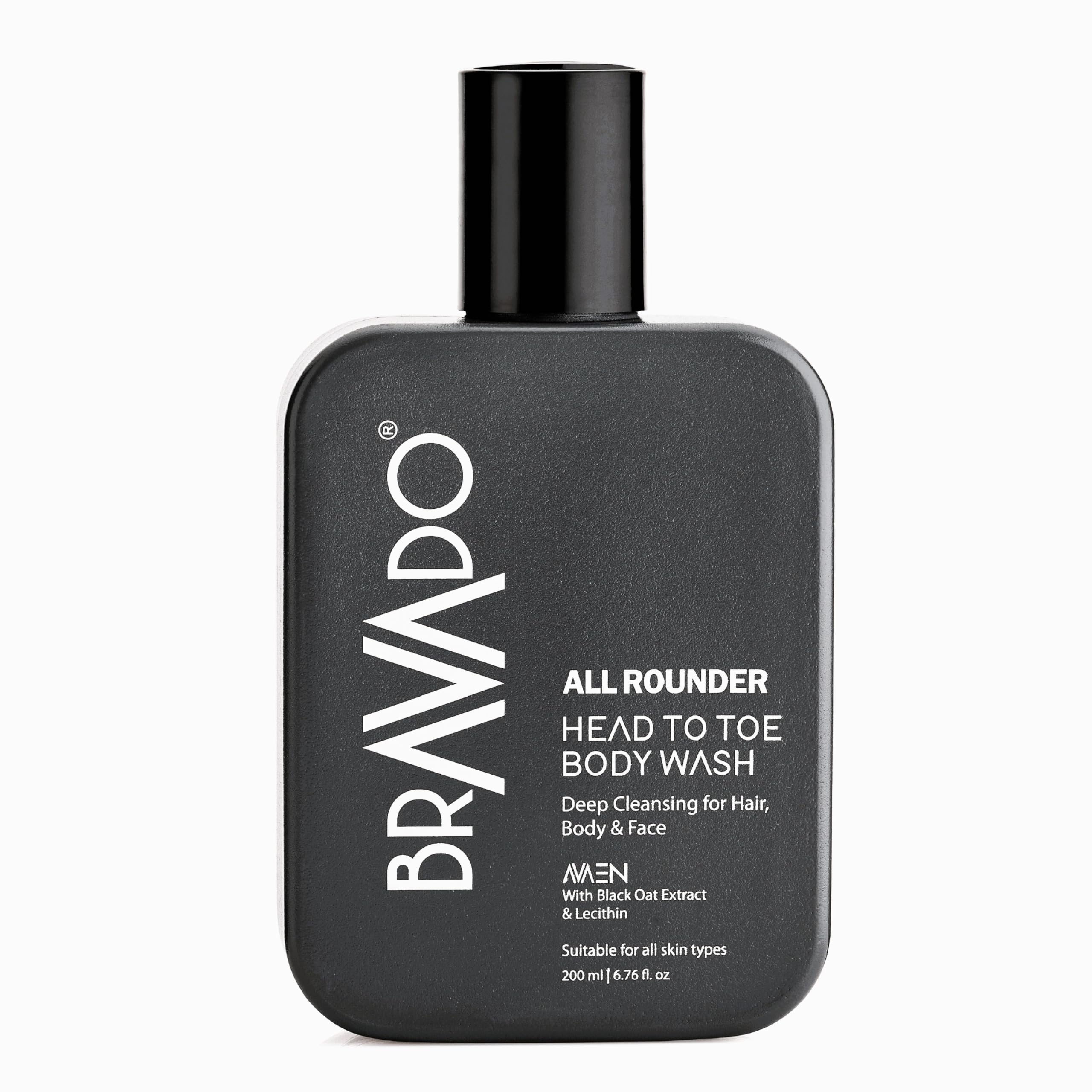 BRAVADO Head to Toe Body Wash for Men | All-in-One Hair, Face & Body Cleanser for Deep Cleansing & Freshness | Hydrating Shower Gel | 200ml