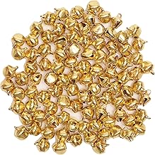 Embroiderymaterial Golden Ghungroo Bells for Kadi Fingers, Crafts, Jewellery Making, Small Bell Beads for Crafts, Hanging (7x9 MM, 100 Pieces)