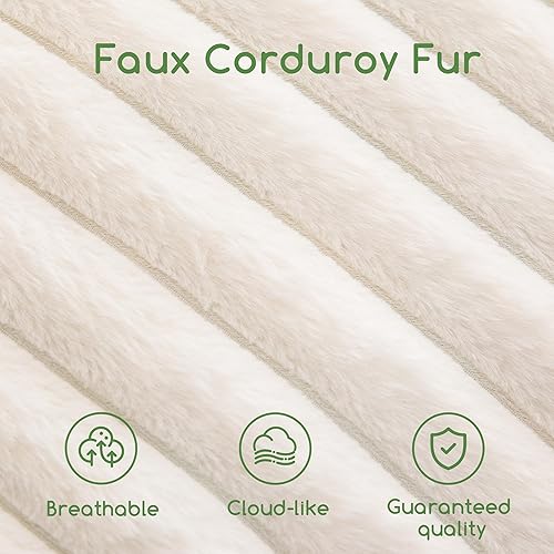 Miniatura 4 de HIGOGOGO Puf Otomano Redondo Relleno, Pufs de Piel Sintética a Rayas con Relleno de Trozos de Espuma, Puf Peludo y Esponjoso Taburete Reposapiés