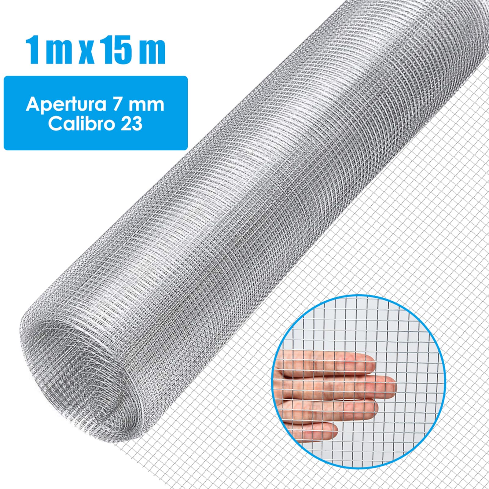 COSTWAY Rotolo di Rete Metallica Zincata, Rete da Pollaio Elettrosaldata Spessore 0,6 mm, Rotolo 15m (1,2 x 15M)