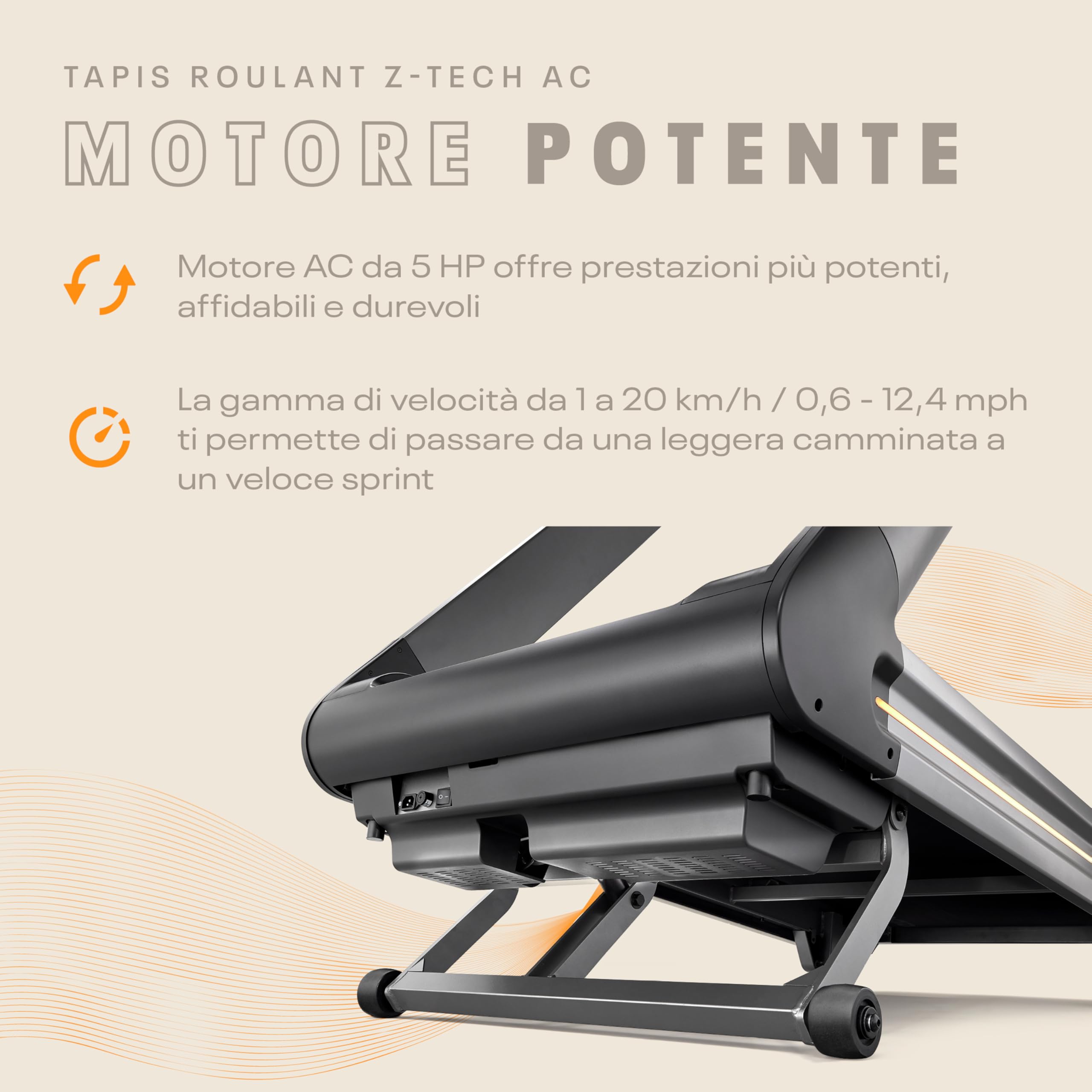 Reebok Tapis Roulant Z-tech - Kinomap e Zwift - Velocità massima 20km/h - 154x55cm - Monitor LED - Uso semi-professionale