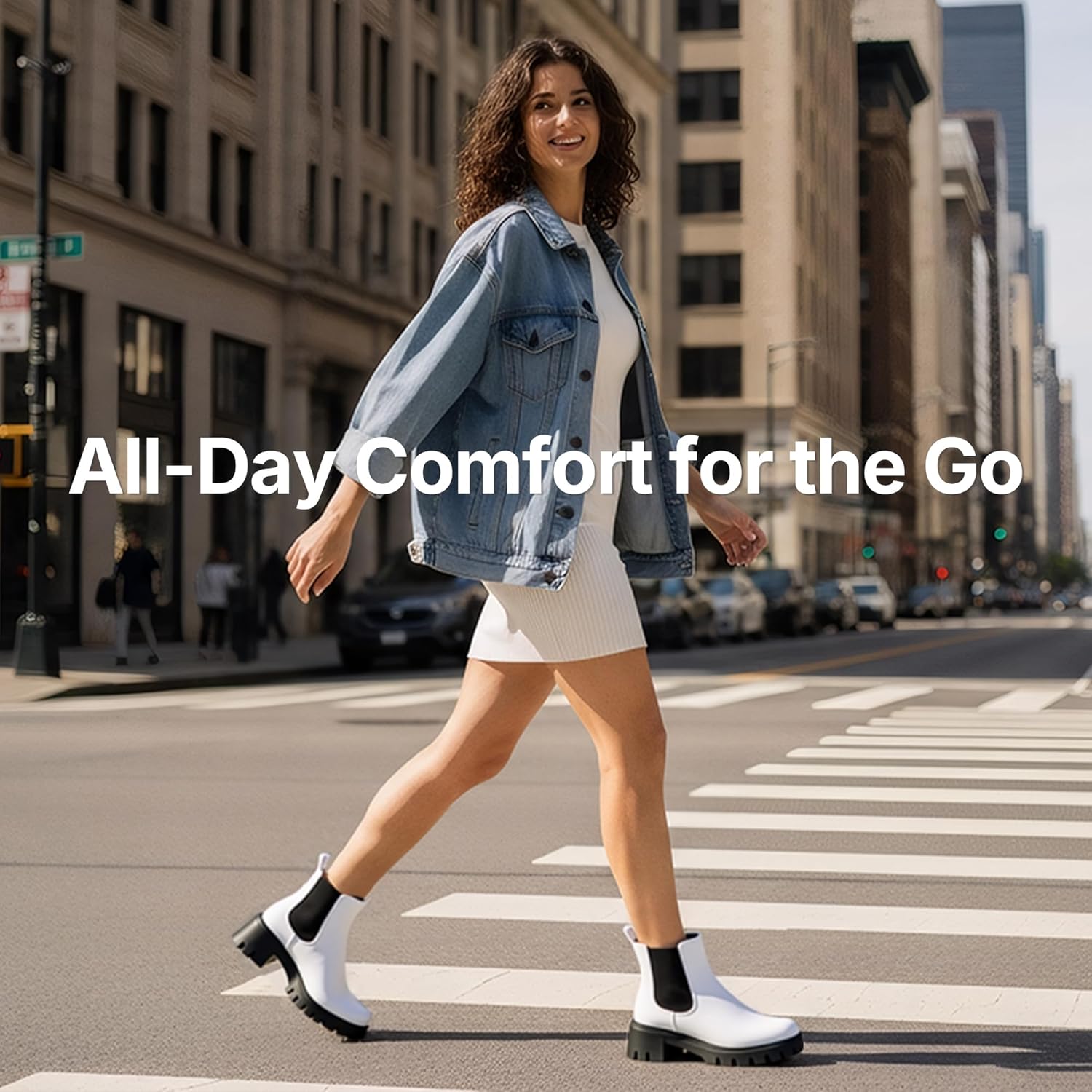 Vepose Women's 936 Chelsea Ankle Boots Platform Lug Sole Elastic Slip on Booties - Image 2