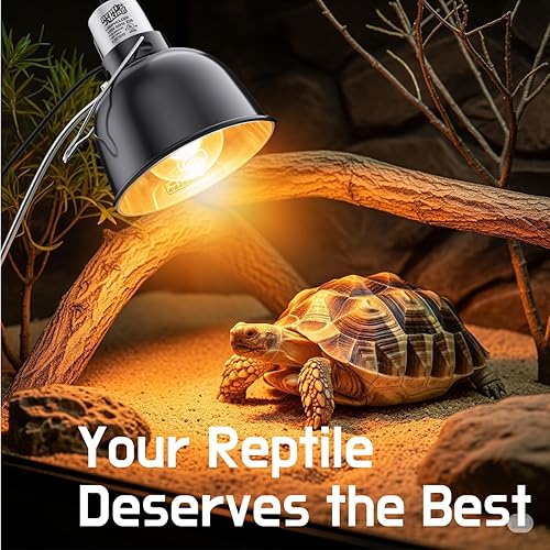 Reptile Light Fixture — side view showing full product dimensions