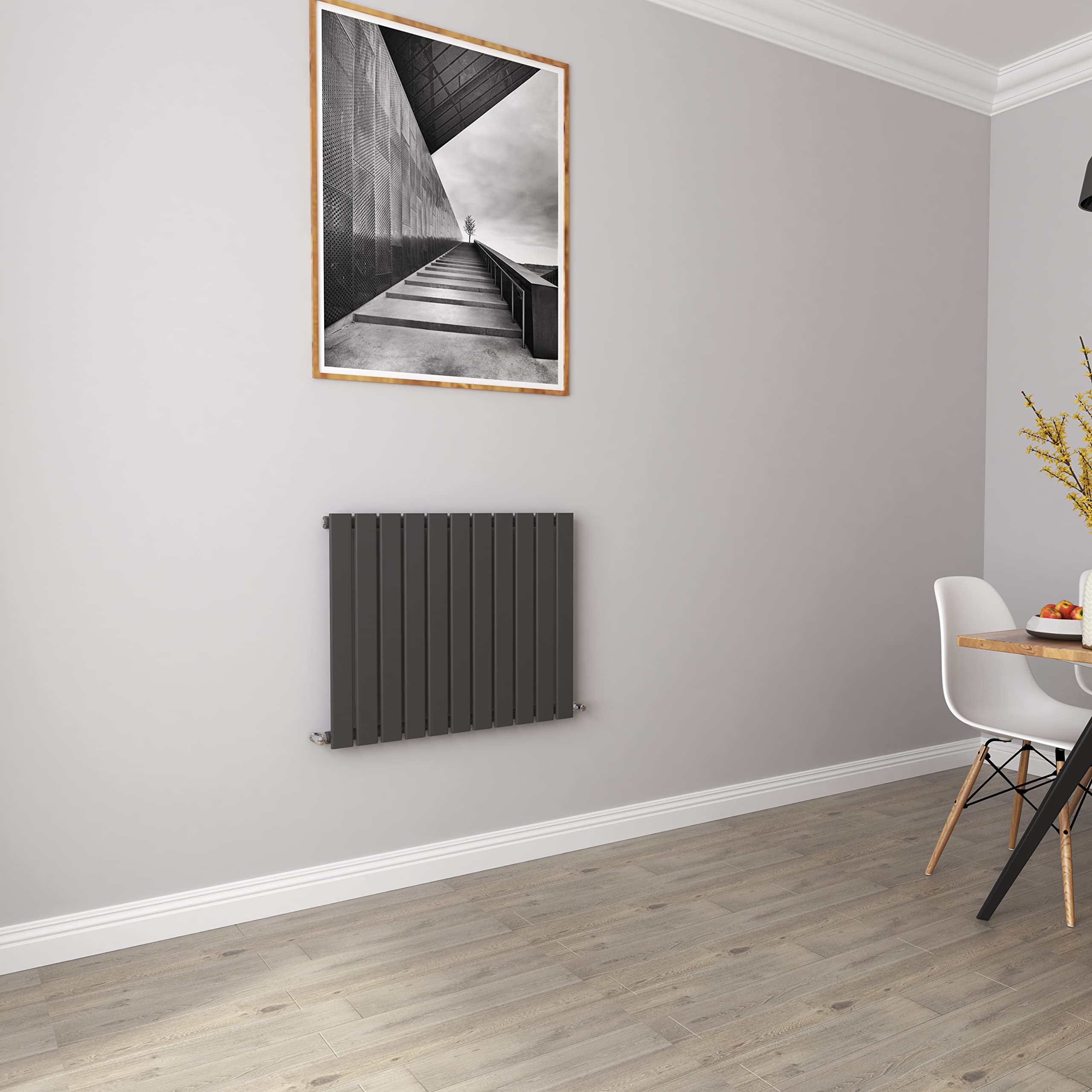 Biubiubath Anthracite Radiators Horizontal Small Rad Single Flat Panel Central Heating Radiators 600 * 748Mm