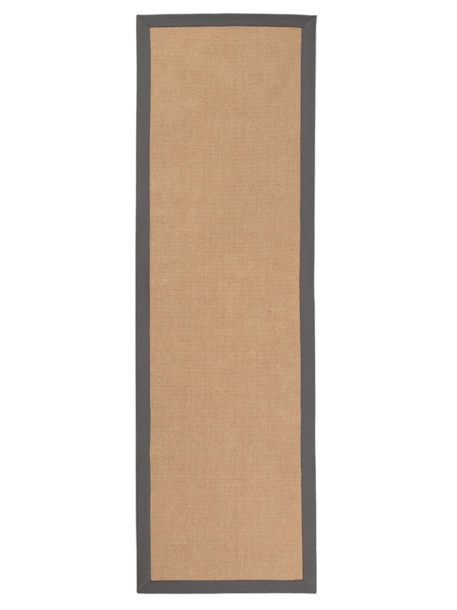 Tapis couloir sisal gris 75x300 cm moderne pour salon