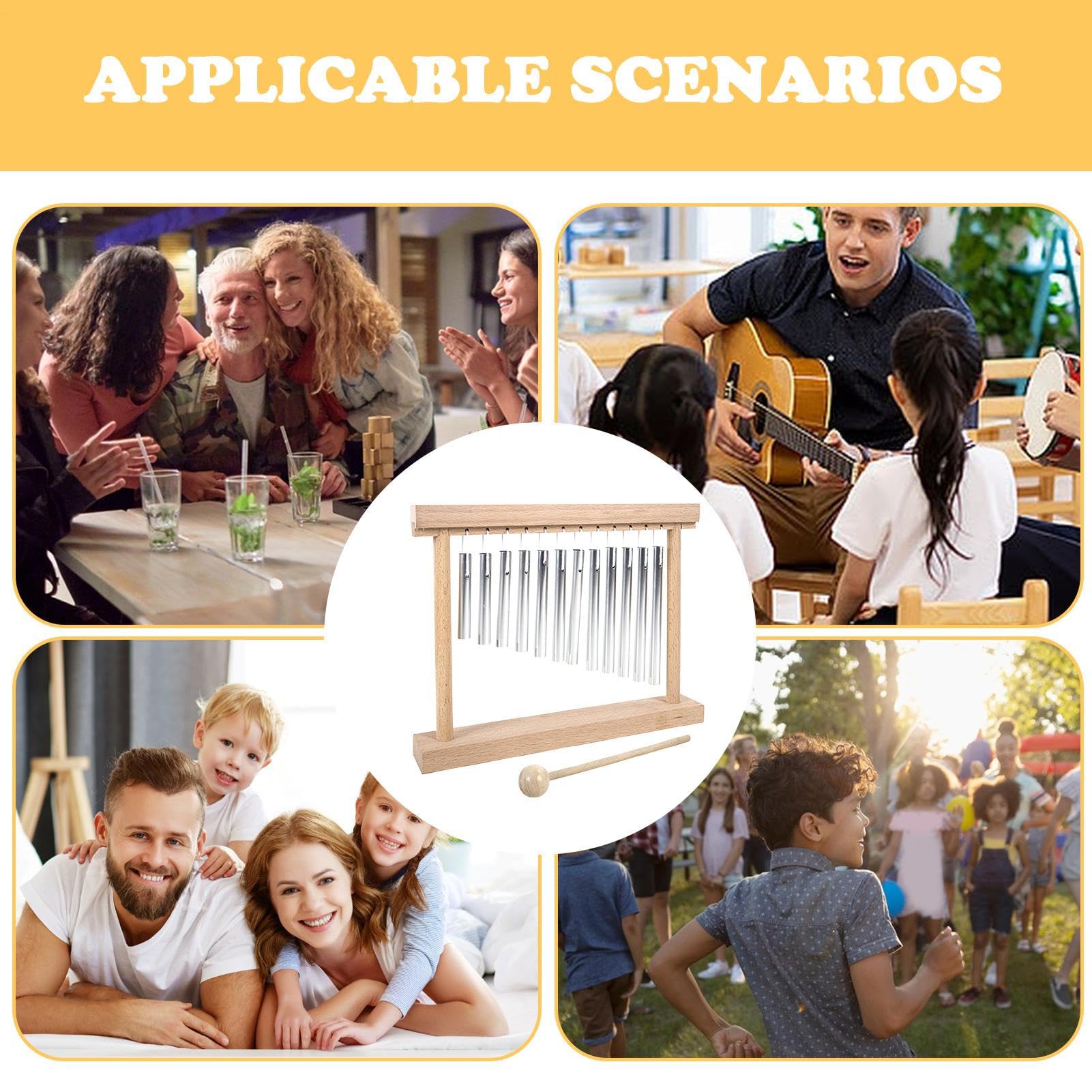 Instrument de carillon précis collaboratif amusant éducatif débutant | Carillon éducatif pour famille, salle de classe, yoga, intérieur, jardin, école, temple pour femmes et hommes