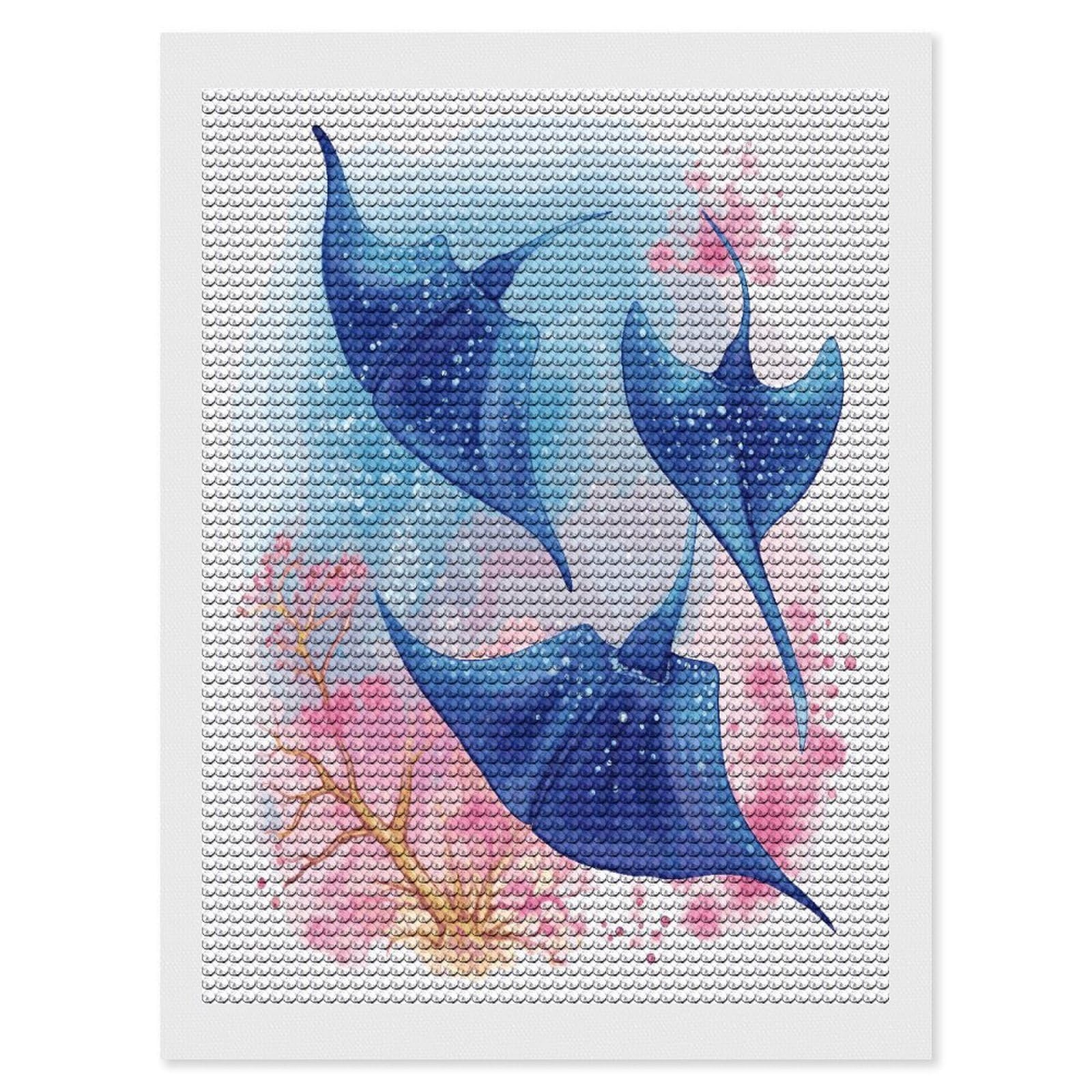 Kits de pintura de diamantes de animales marinos contra el estr[strong]é[/strong]s: arte con cuentas para adultos 8