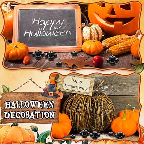 Miniatura 4 de 200 piezas de mini adornos acrílicos de calabaza a granel de Halloween, cuentas de calabaza acrílicas para decoraciones de otoño, Acción de Gracias,