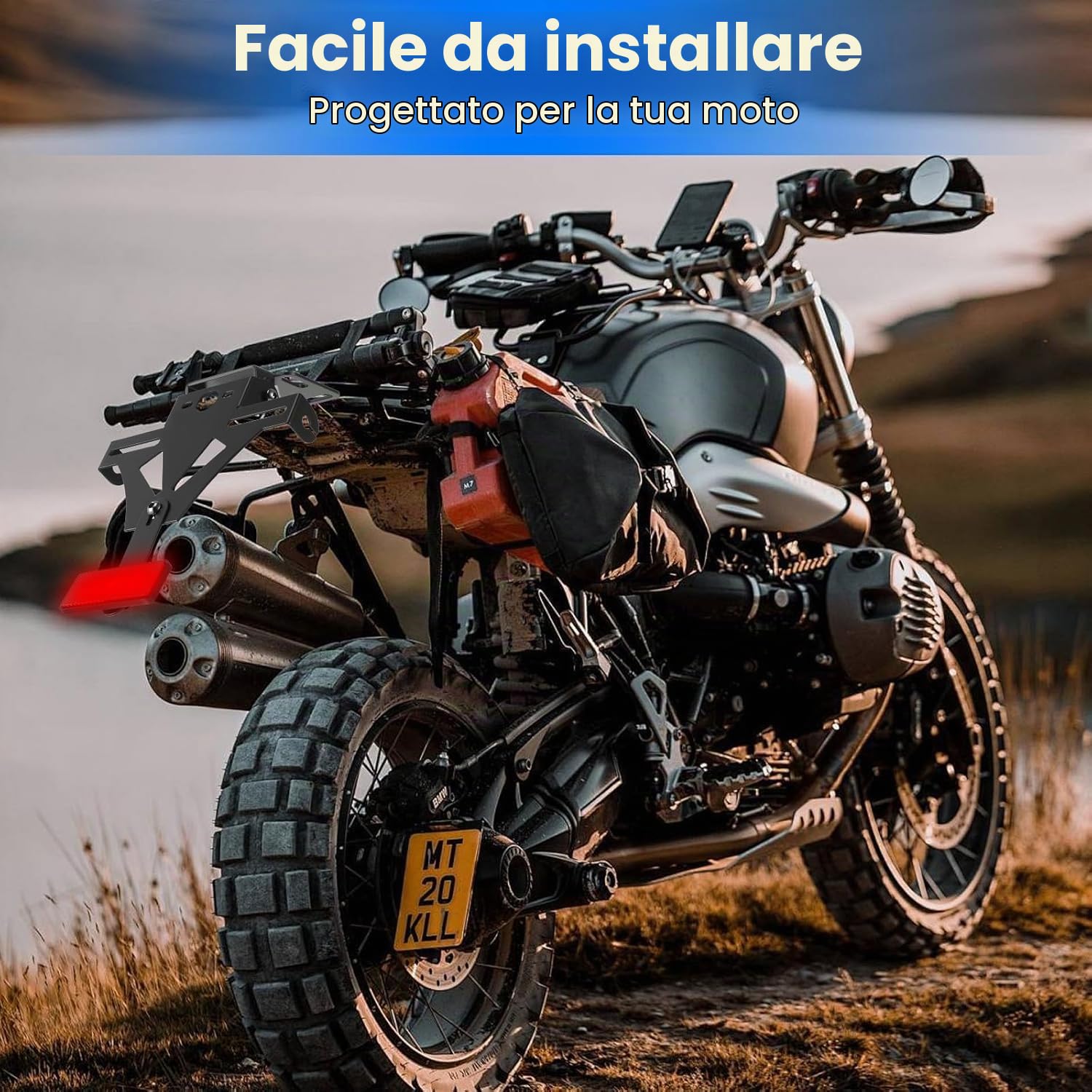 Portatarga Moto per Honda X-ADV 750 XADV 750 Forza 750 2021 2022 2023 2024 2025, Portatarga Moto in Lega di Alluminio Moto Portatarga Targhe Angolo RegolabileSet Conversione Posteriore