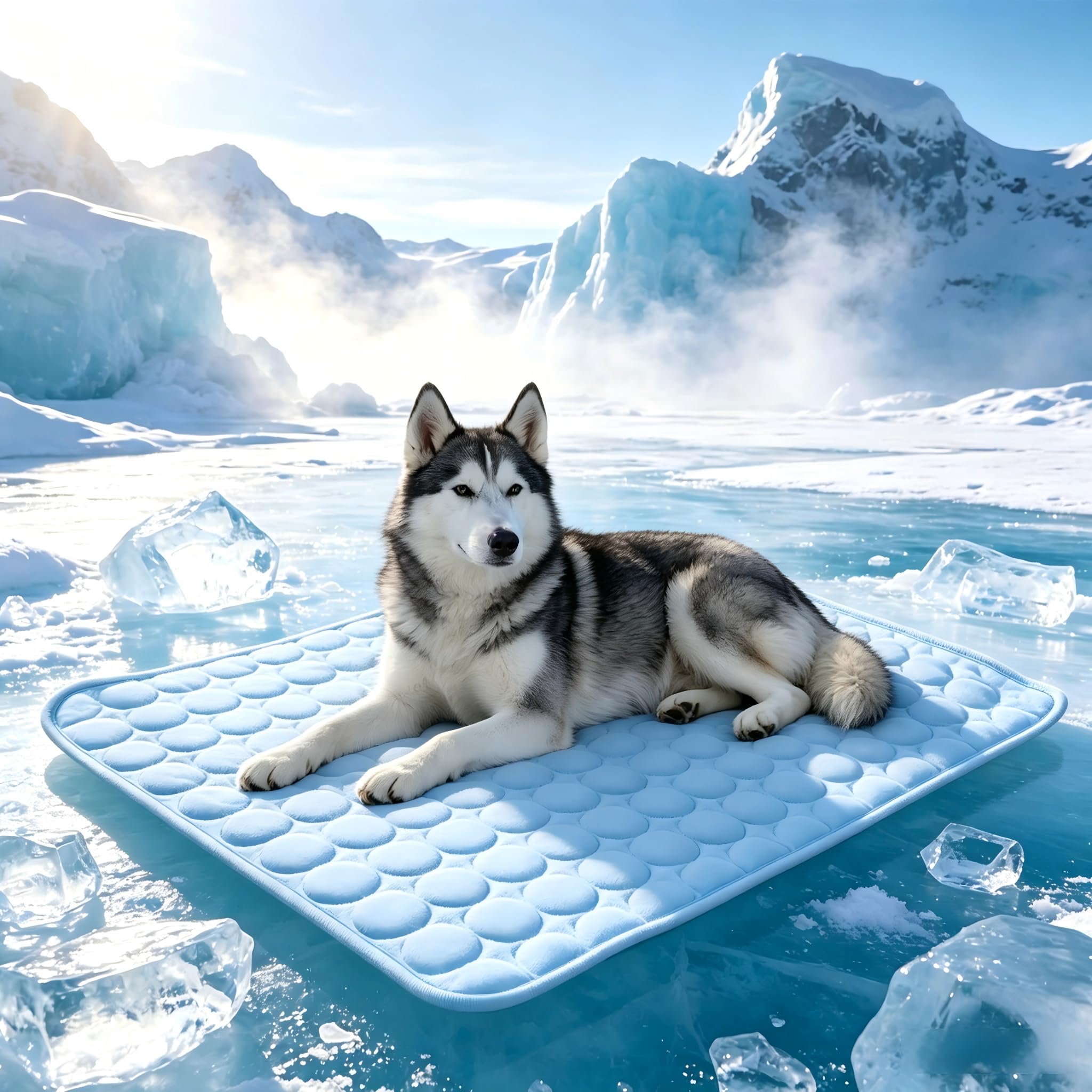 Cooling Mat for Dogs, Pet Cool Bed Mat – Summer Cool Bed, Non‑Slip, Breathable, Washable, Portable for Home, Car & Sofa(Blue, 100 * 70cm)