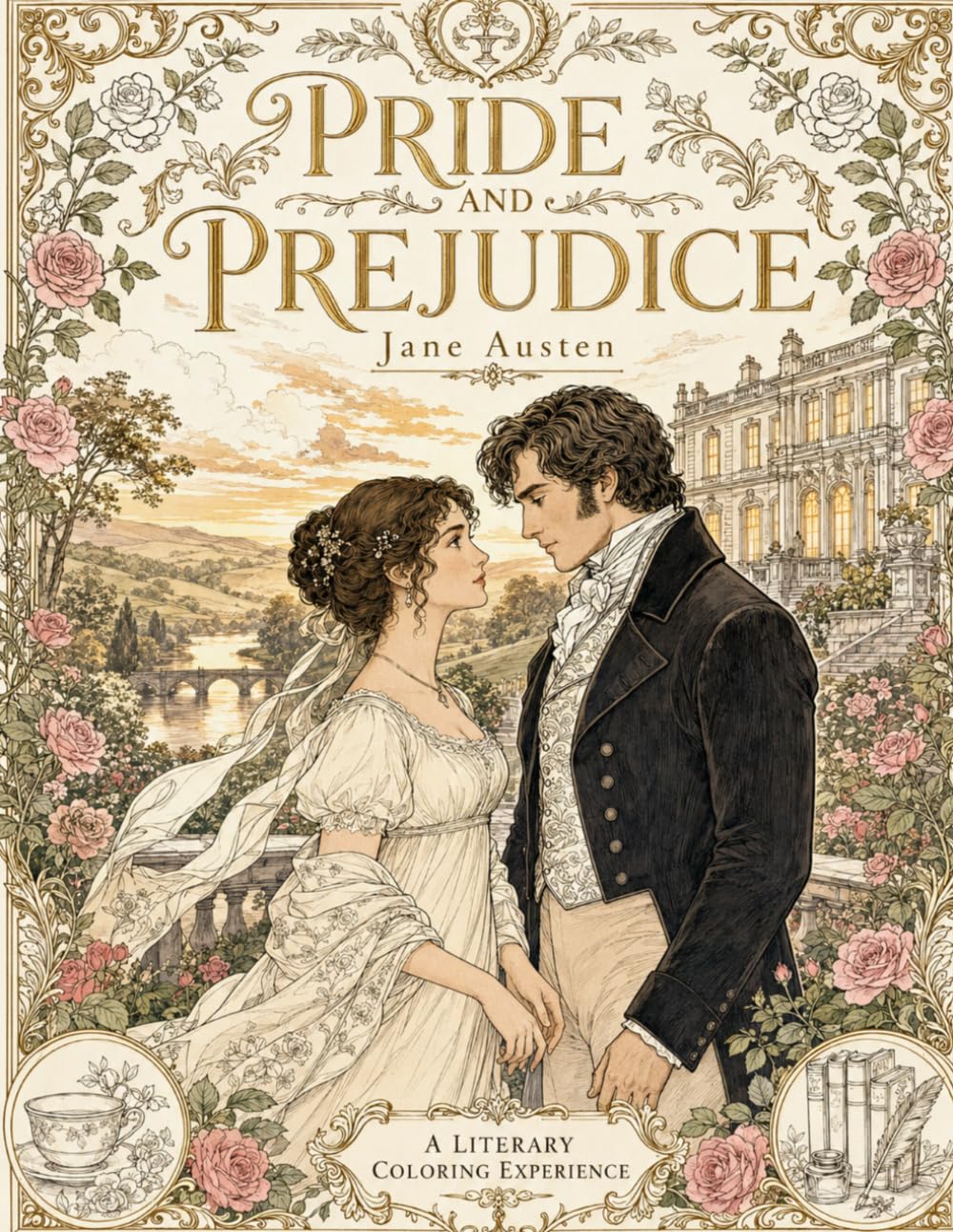 Pride and Prejudice: A Luxury Literary Coloring Book: An Immersive Regency Coloring Experience Inspired by Jane Austen’s Beloved Novel (Literary Coloring Books for Adults & Teens)