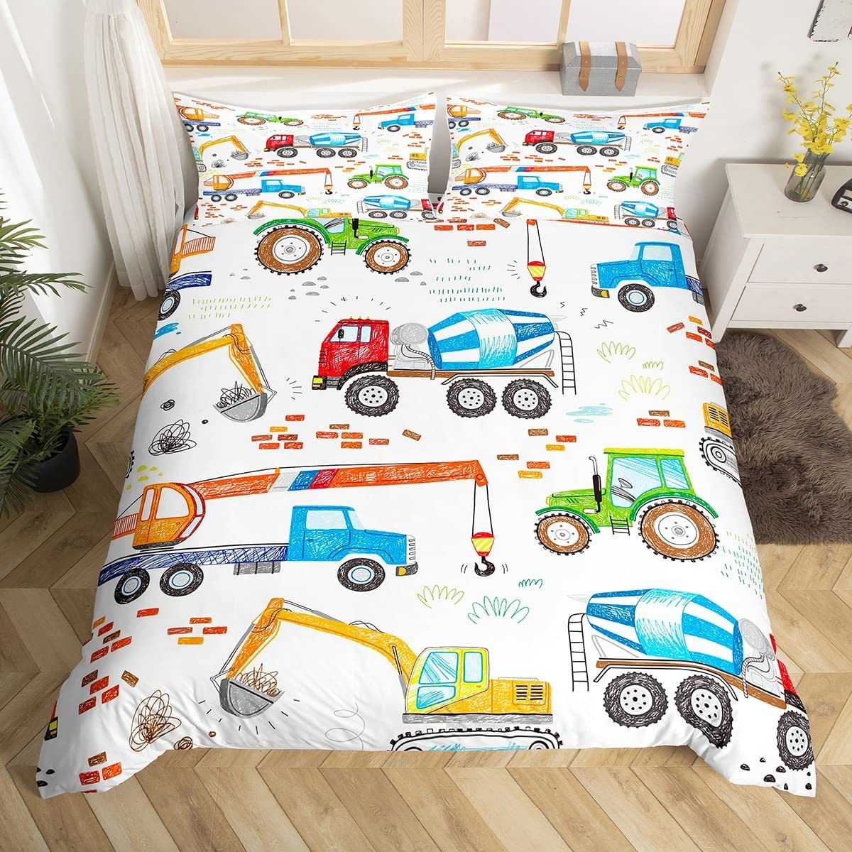 Housse De Couette 220x240 Vert Orange Tropical Parure De Lit 220x240 Adulte Enfant Microfibre Parure Housse Couette 220x240 Ultra-Doux Couettes Avec Fermeture Eclaire+Inclure 2 Taies(50x75cm