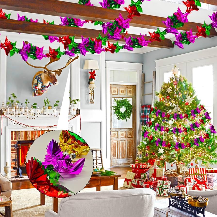 8 Pcs Christmas Ceiling Decorations,Christmas Hanging Decorations, 9ft