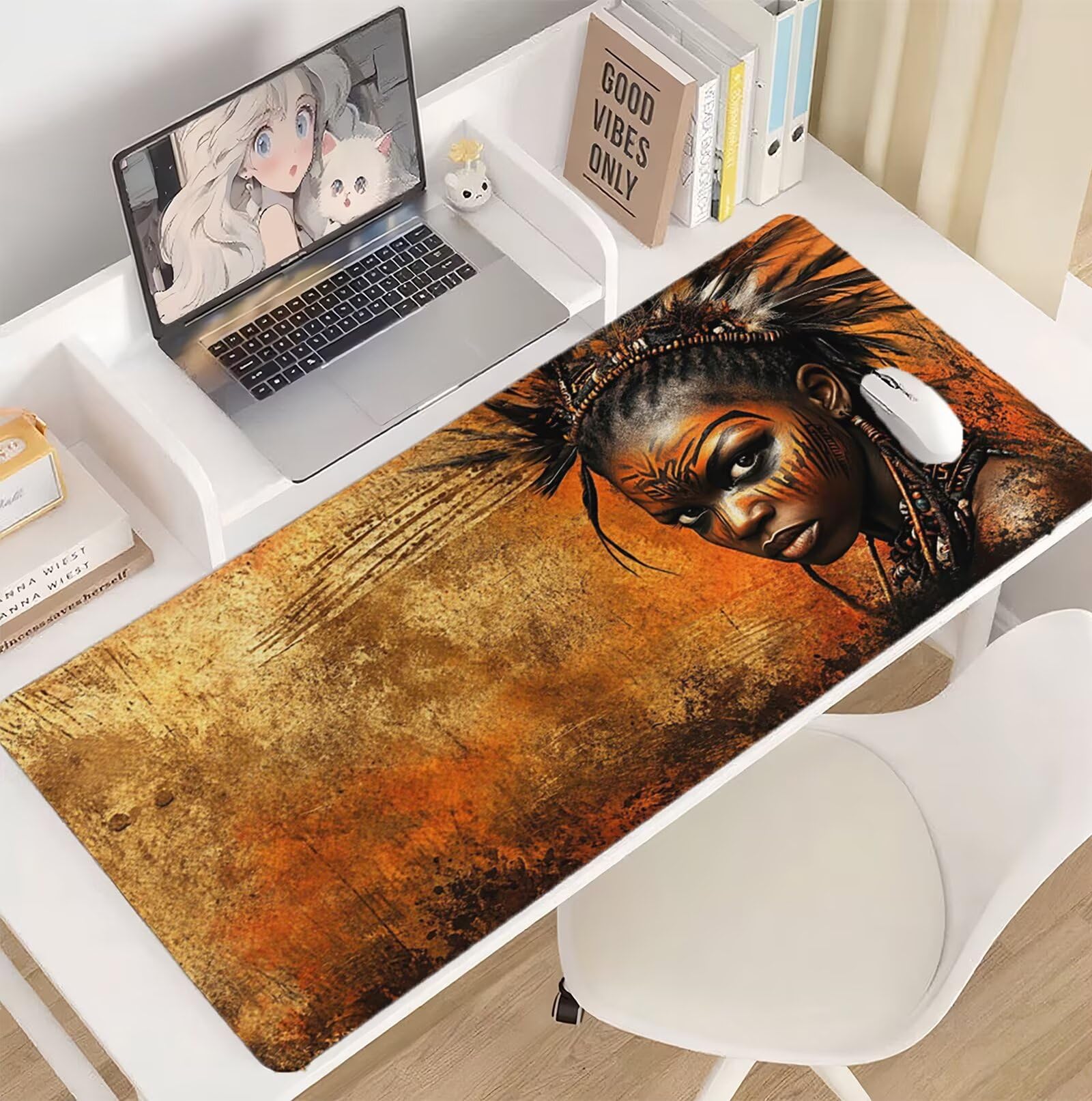 Podkładka pod mysz XXL 1600x800 Afryka podkładka pod mysz maska pod mysz, japońska podkładka pod mysz podkładka na biurko ulepszona dokładność i szybkość Antypoślizgowa gumowa podstawa dla graczy i