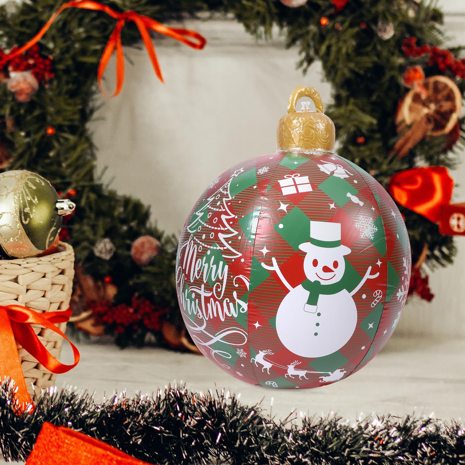 Beaupretty 4 Pièces Boule Gonflable Géante de Noël PVC Décoration