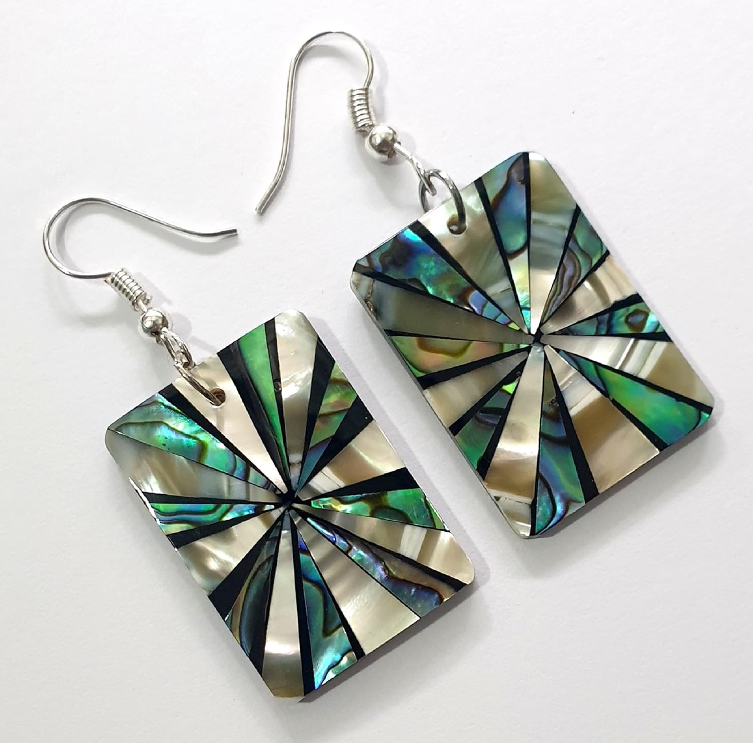 Iridescent Paua Abalone Shell Earrings, Natural Mother of Pearl Earrings for Women, Handmade Dangle Drop Abalone Earrings, Seashell Earrings Fashion Jewelry GA187 - Image 5