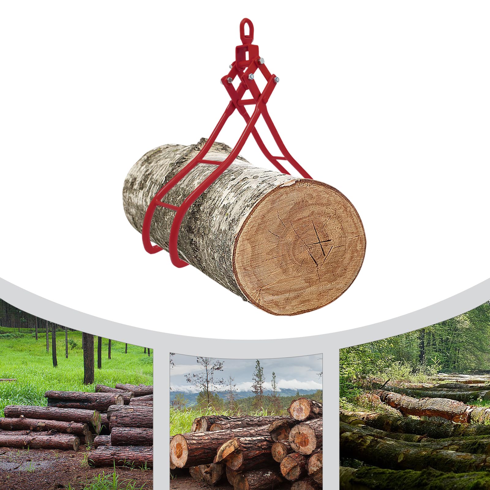 Pinzas para tronco de árbol de 4 pulgadas, 4 garras, elevación de troncos de árbol, pinzas de madera, 4 garras, capacidad de carga de 2 toneladas, tractor forestal, transporte, diámetro de