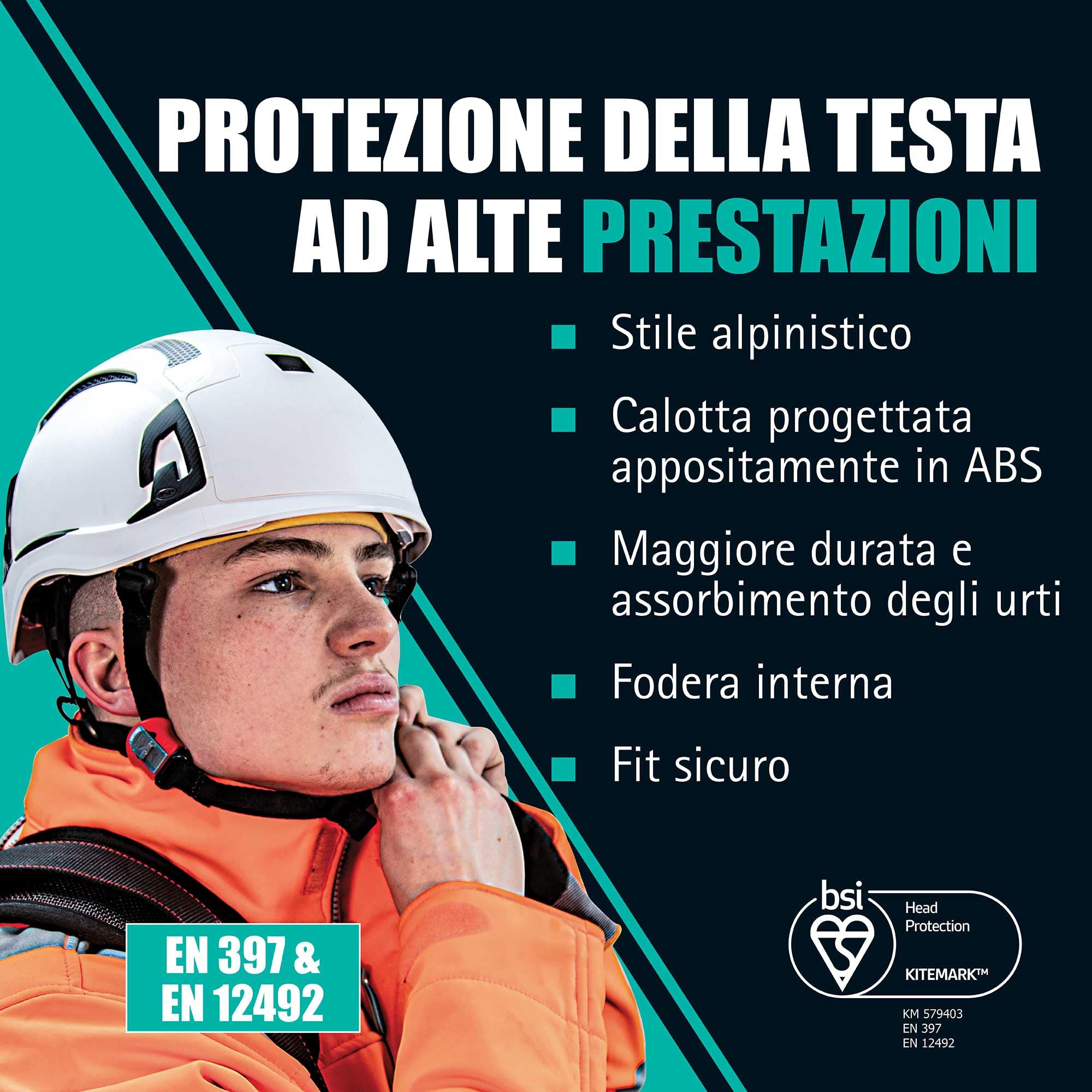 JSP EVO ALTA DualSwitch Elmetto Premium ABS Cantiere e Alpinismo, Bianco | Passa dalla protezione EN 397 industriale a EN 12492 per alpinismo. Guscio ABS. EN 50365 certificato.