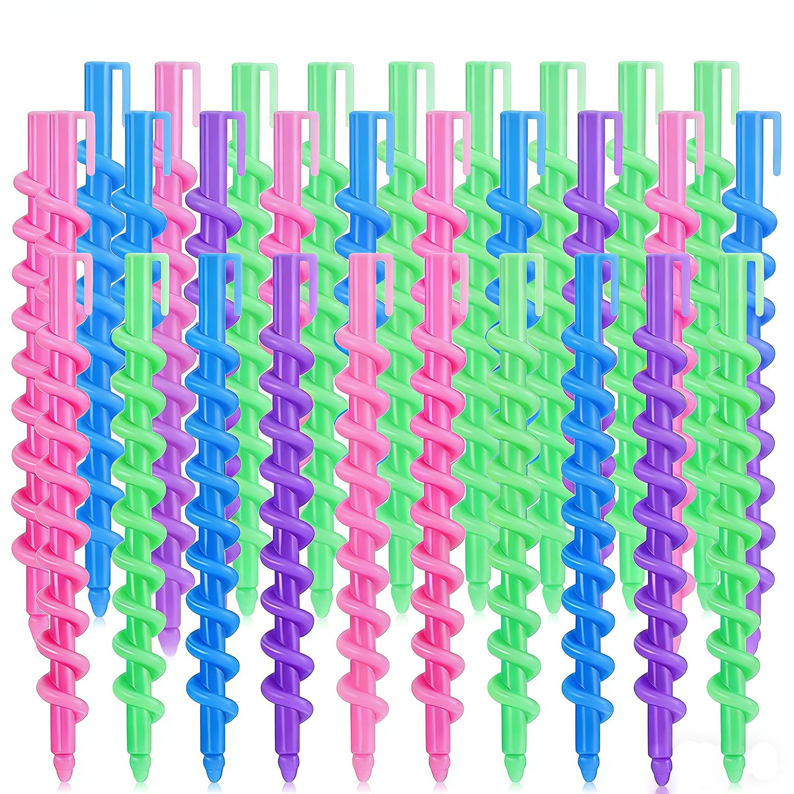 26 Pcs Plastic Hair Styling Curling Rollers with Medium/Long Barber Hairdressing Tools for Women Ladies Girls (6 Inch)