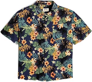 قميص فسكوز كلاسيكي بأكمام قصيرة وجيب مطبوع بنمط زهور للأولاد من كوتون، (قطعة واحدة)