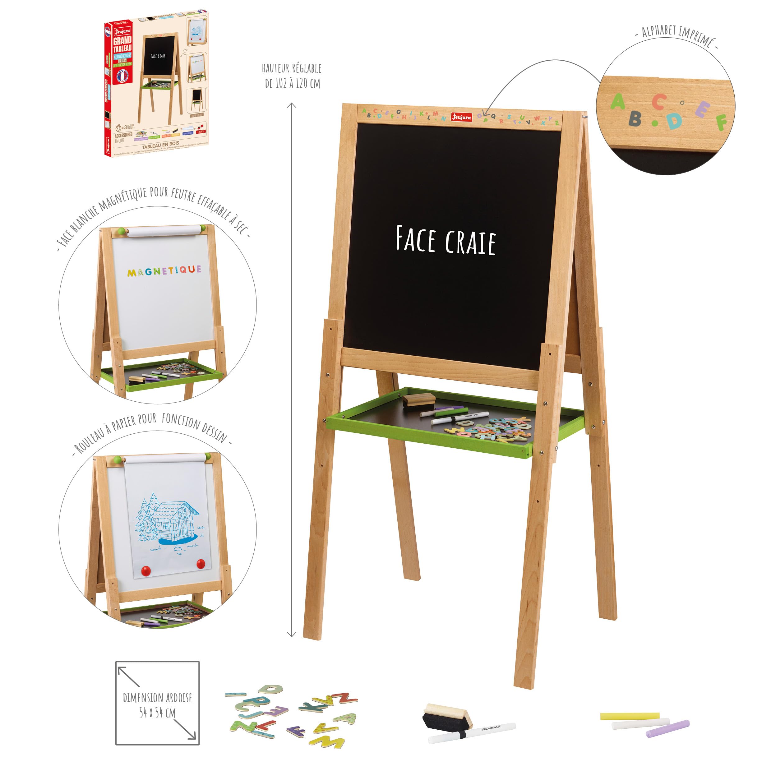 JEUJURA - Grand Tableau Multifonctions en Bois - Tableau Enfant 3 Ans -8763