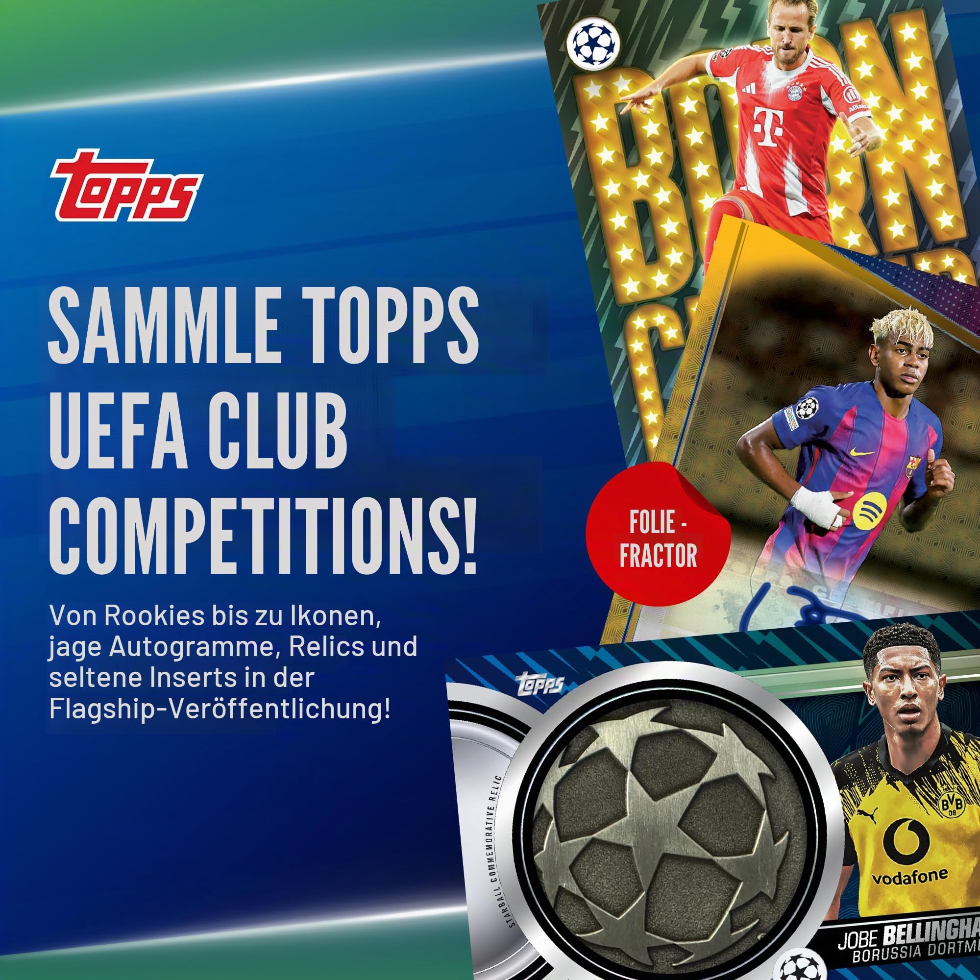 2025-26 Topps UEFA Club-Wettbewerbe Fußball – Fabrikversiegelt – Vorteilsbox