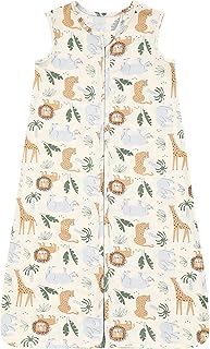DaysU Stretchy Baby Sleep Sack 18-24 Months, Unisex Wearable Blanket 2-Way Zipper TOG 0.5, Breathable Lightweight Toddler Sleep Sacks 2t, Jungle, X-Large