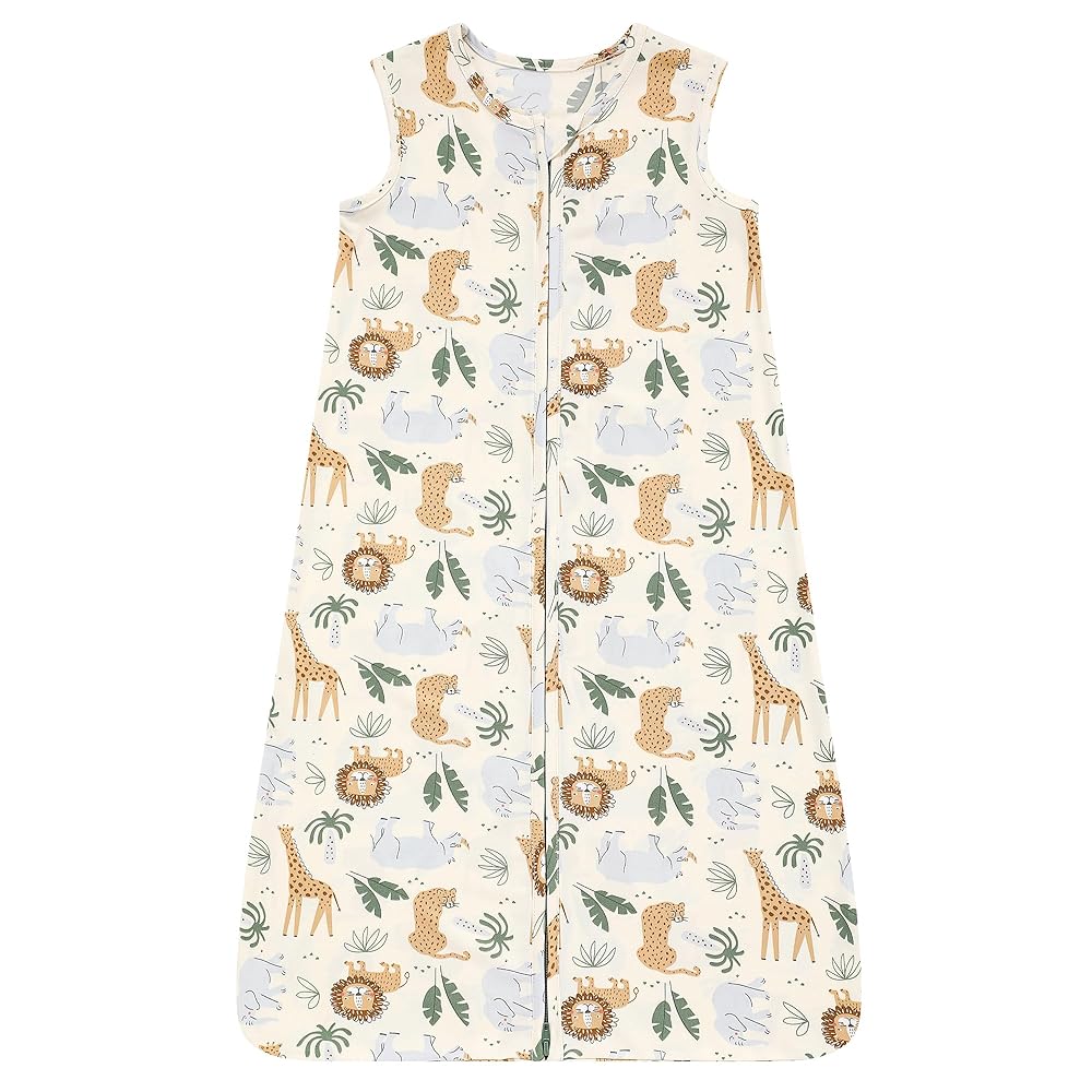 DaysU Sleep Sack 12-18 Months Stretchy, Unisex Wearable Blanket 2-Way Zipper TOG 0.5, Breathable Lightweight Sleeping Bag 1 Pack, Jungle, Large