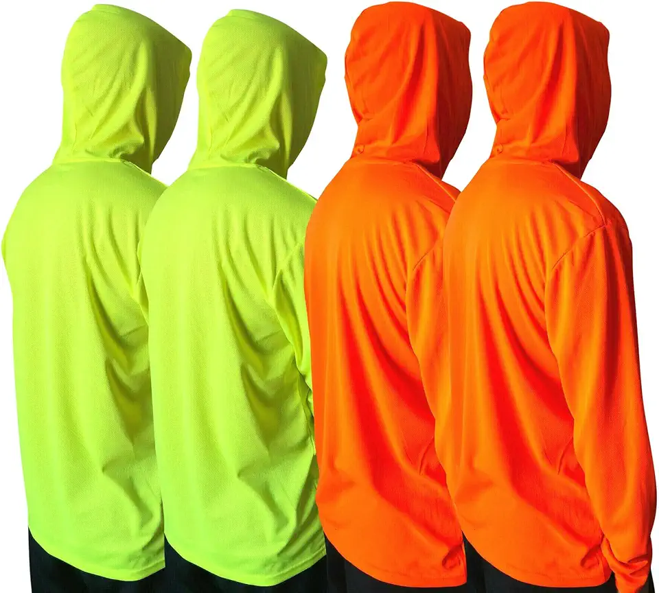 NY GOLDEN FASHION Men UPF 50+ Sun Protection Breathable T Shirt Long Sleeve Workout T-Shirts with Hood