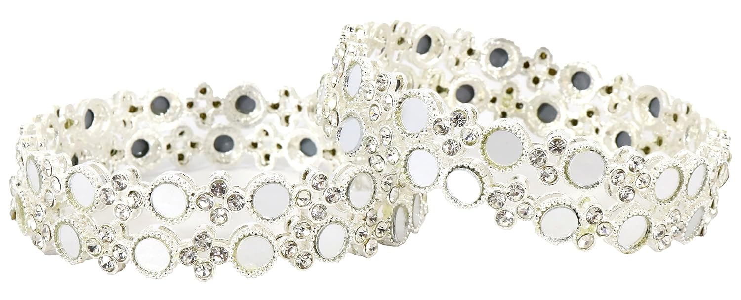 Diwali Sale NMII Trendy Mirror Labored Metallic Bangles Set For Ladies & Wom… Diwali Sale NMII Trendy Mirror Labored Metallic Bangles Set For Ladies & Wom…