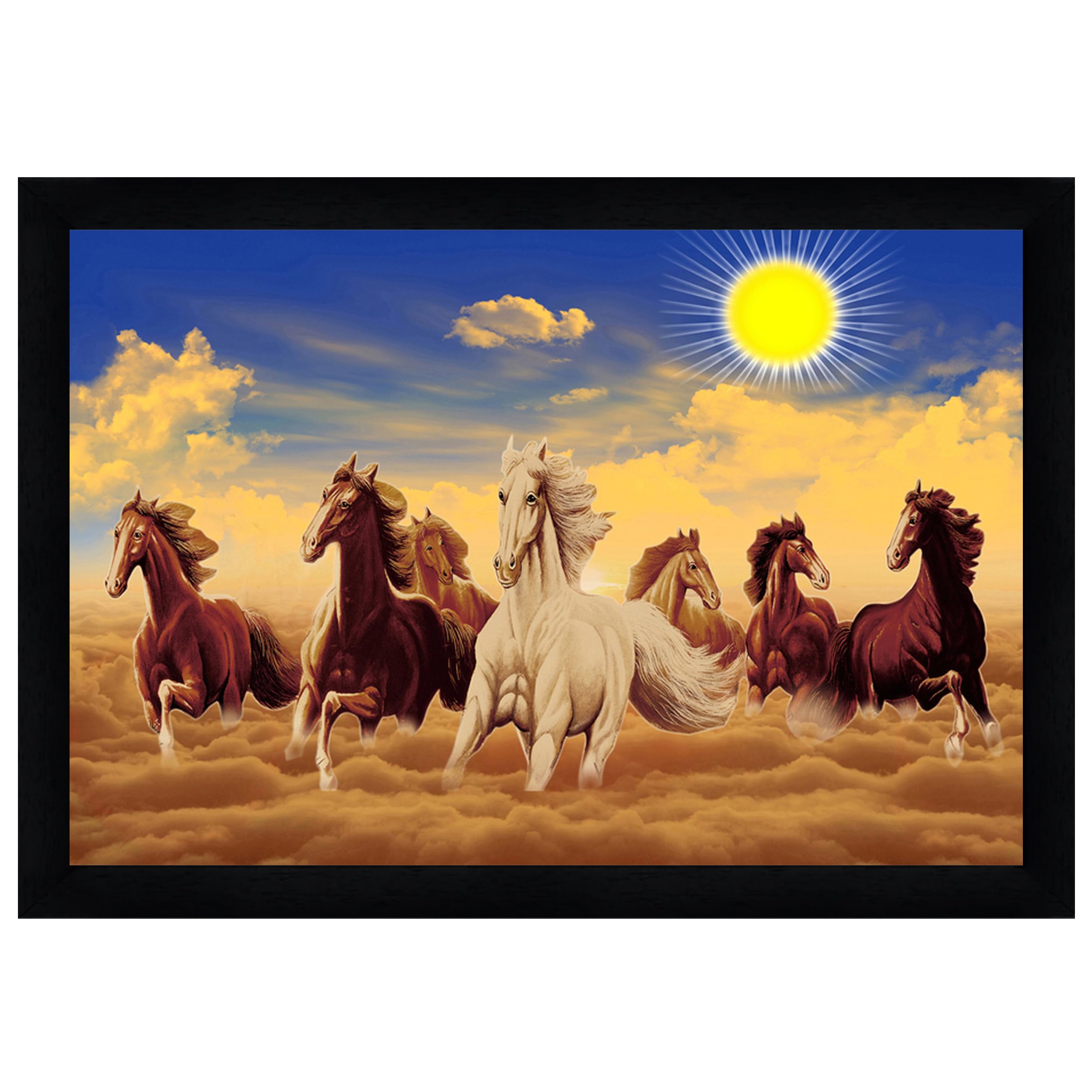 Indianara VASTU SEVEN HORSES Painting -Synthetic Wood, 27x30.5x1cm, Multicolour (Style 3) (B0D1MY63MK) Amazon Price History, Amazon Price Tracker