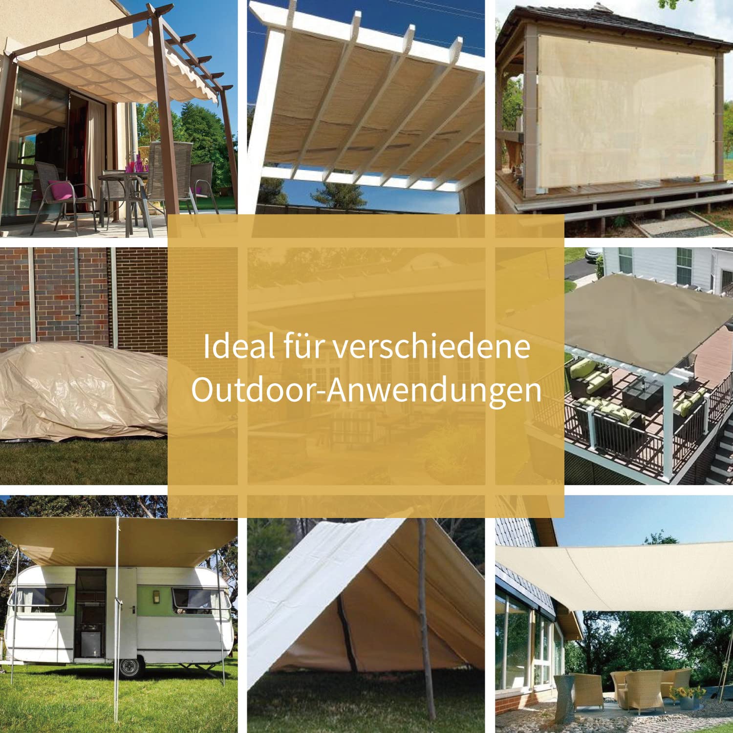 GUARD SHIELD Bâche de Protection Bâche Imperméable étanche 5x5m Beige/Kaki 160g/m² Polyéthylène Bâches UV Résistant avec œillets