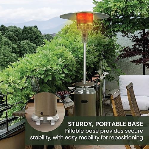 Miniatura 9 de Hanover H002BRSS - Sombrilla de acero de propano de 7 pies y 48.000 BTU para patio en bronceacero inoxidable, H002BRSS