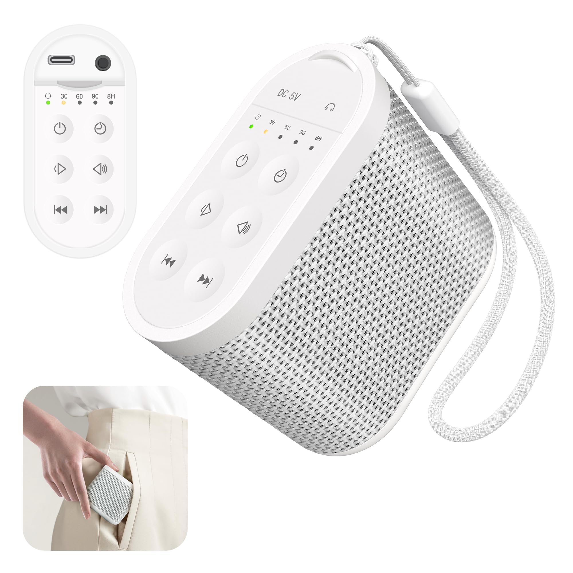 Mini Portable Sound Machine for Sleeping w/ 21 Relaxing Sounds & Headphone Jack & Memory & Timer, Travel White Noise Sound Machine for Sleep,Travel,On the Go,Office, Sleep Aid for Adults,Baby