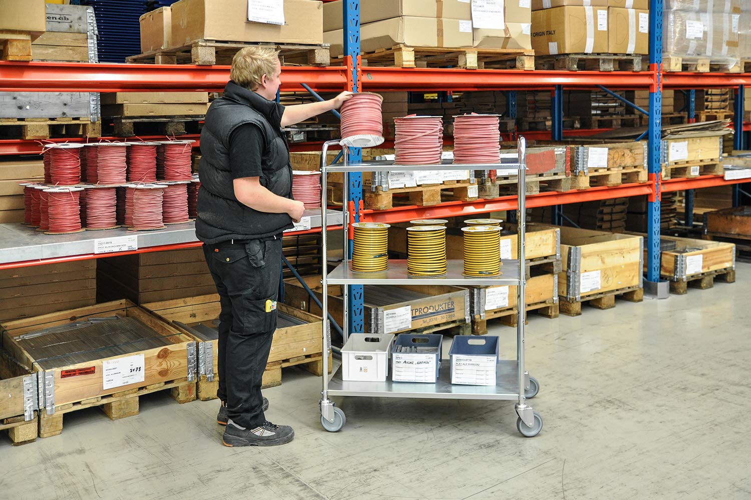 leichter Carrellino | vassoio carrello con 3 ripiani in metallo grande 125 mm girevole gest ell ruote