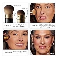 Vista 2 de LAURA GELLER NEW YORK - Brocha retráctil con mango de aluminio Kabuki, para todo el maquillaje facial y base para maquillaje facial líquido, crema