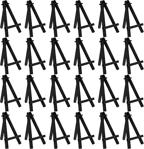 US Art Supply - Minicaballete de madera de 5 pulgadas en color negro 24 unidades