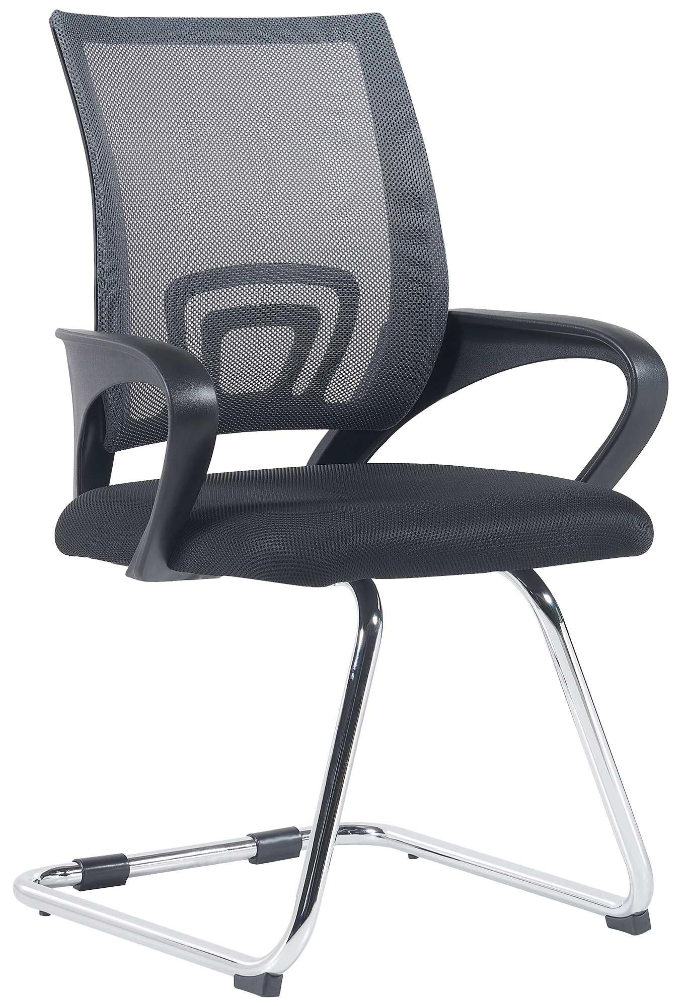 CLP Silla De Conferencia Eureka En Estilo Cantilever Eureka I Silla de Oficina Moderna con Reposabrazos & Sin Ruedas, Color:Gris