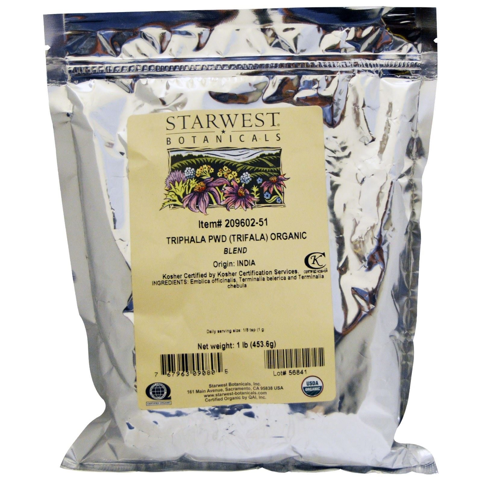 Starwest Botanicals, Organic Triphala PWD (Trifala) mischen, 1 Pfund (453,6 g)