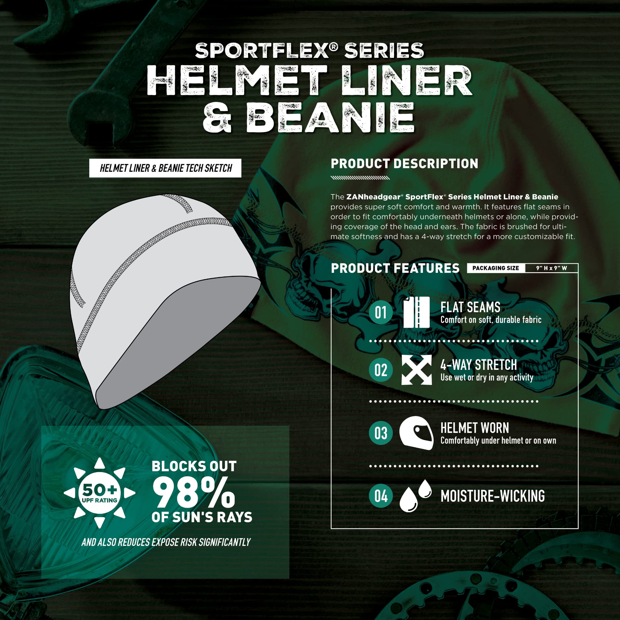 Zanheadgear Doublure de casque série SportFlex