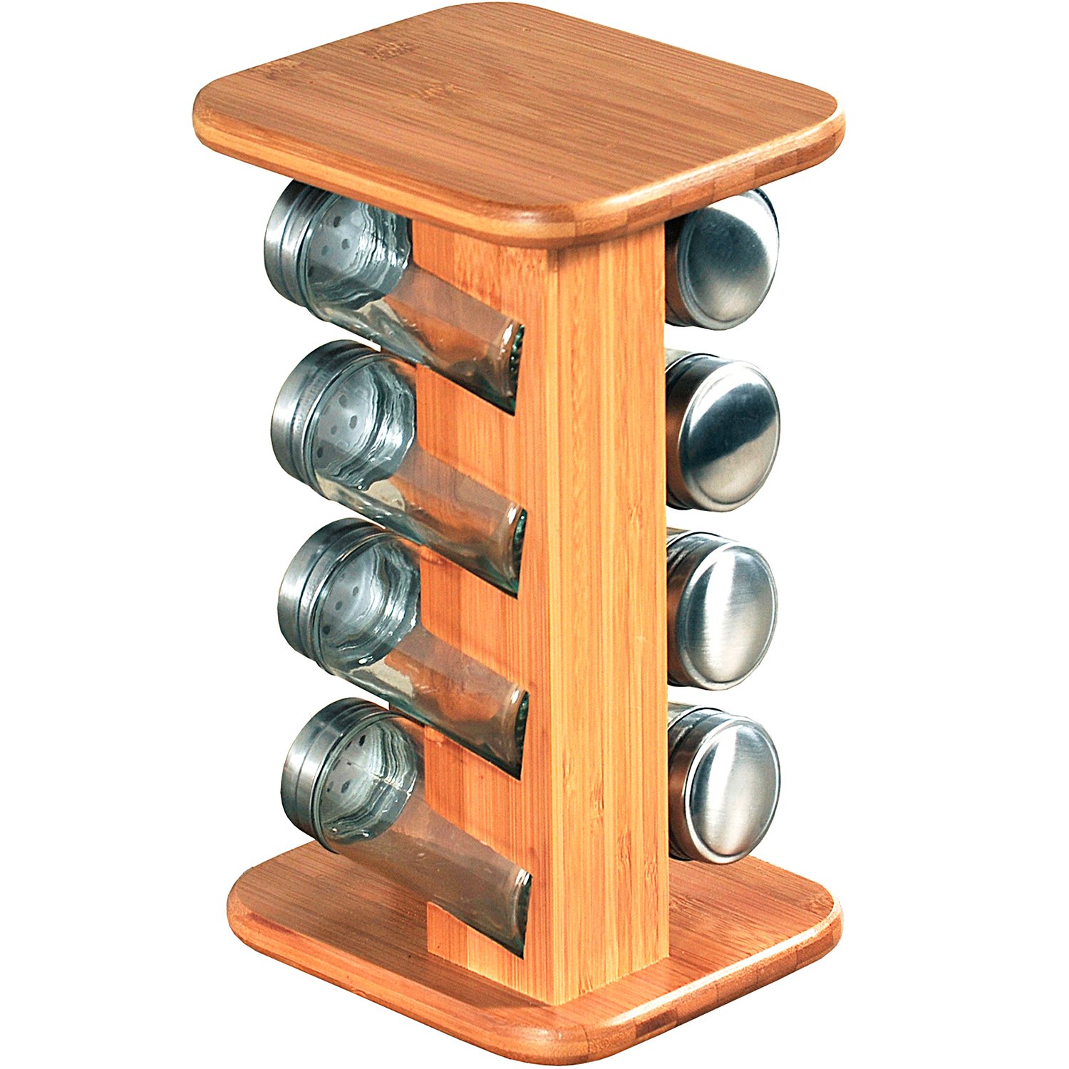 Kesper Bamboo Spice Carousel Rack, Brown, 9-Piece