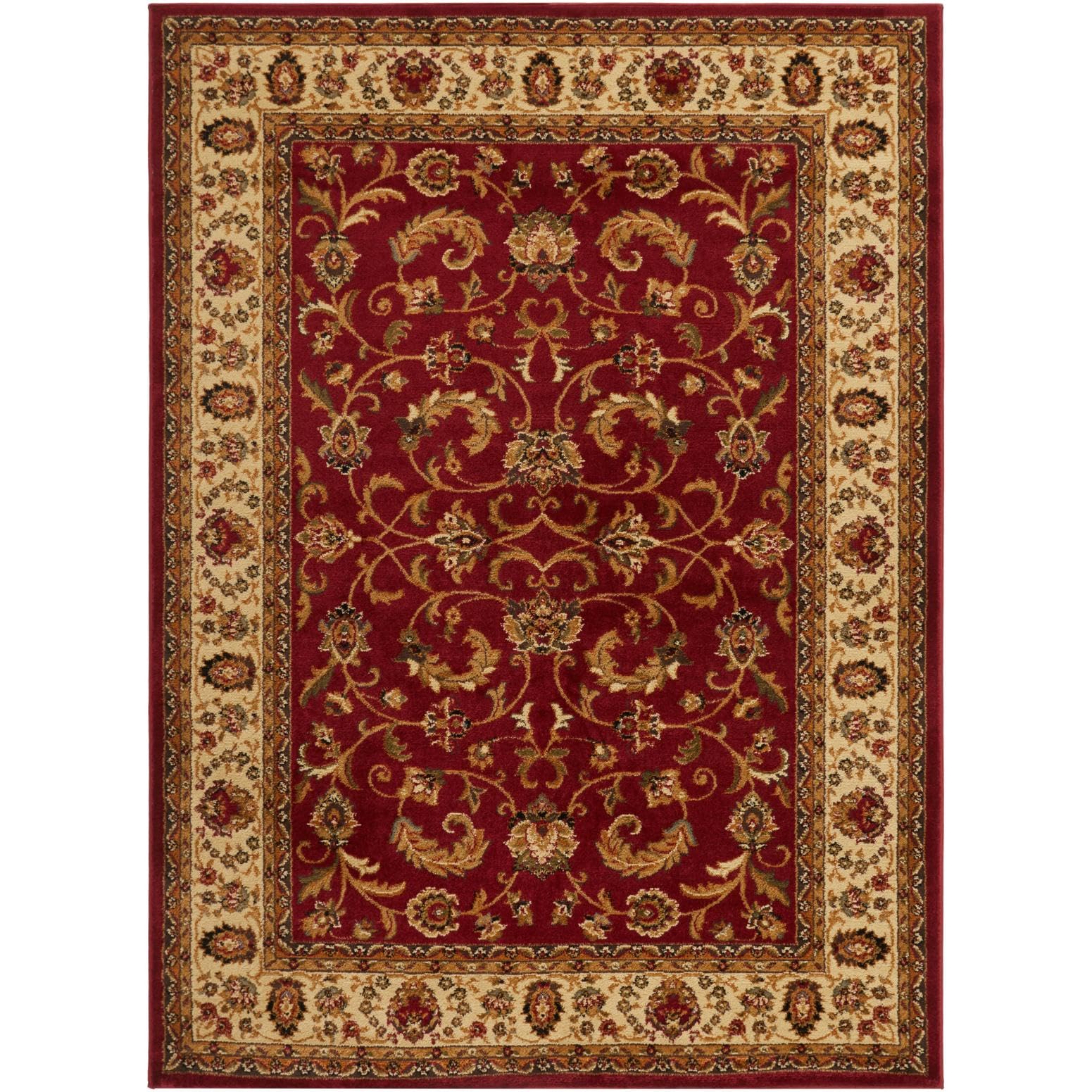 ( image similar) Home Dynamix Royalty Elati Traditional Ornate Damask Area Rug, 24 in x 35 in Rectangle, Red-Ivory