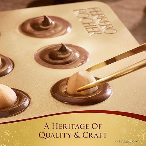 Miniatura 7 de Ferrero Rocher, 42 unidades, chocolate con leche gourmet de avellana, dulces envueltos individualmente para regalo, regalo del día de la madre, 18.5